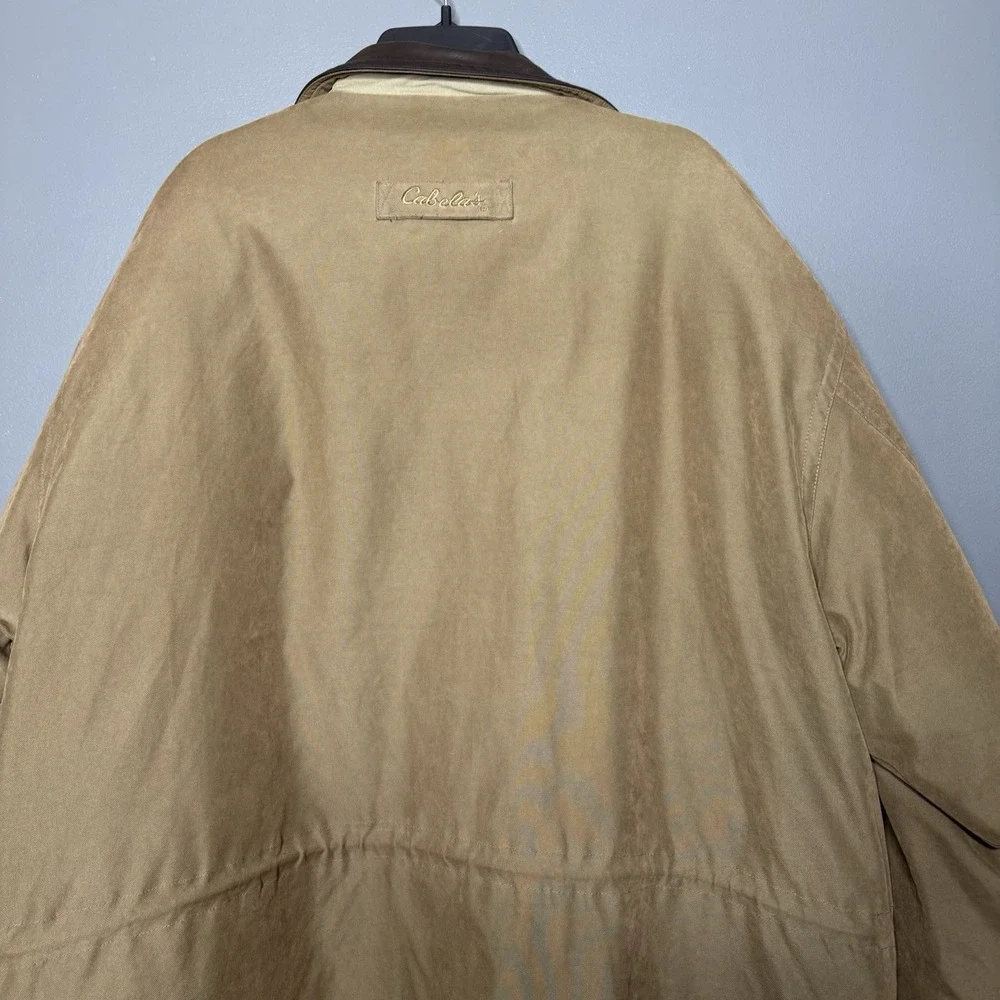 Cabelas Outfitter Series Mens XL Down Jacket XL Leather‎ Collar Barn Chore Parka